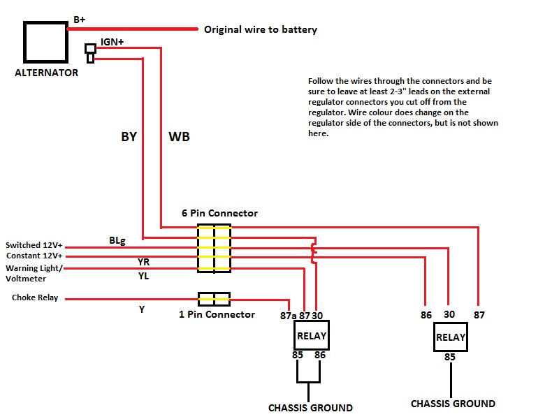 How To 1979 Alternator Upgrade, 1986 Mazda B2000 Alternator Wiring Diagram