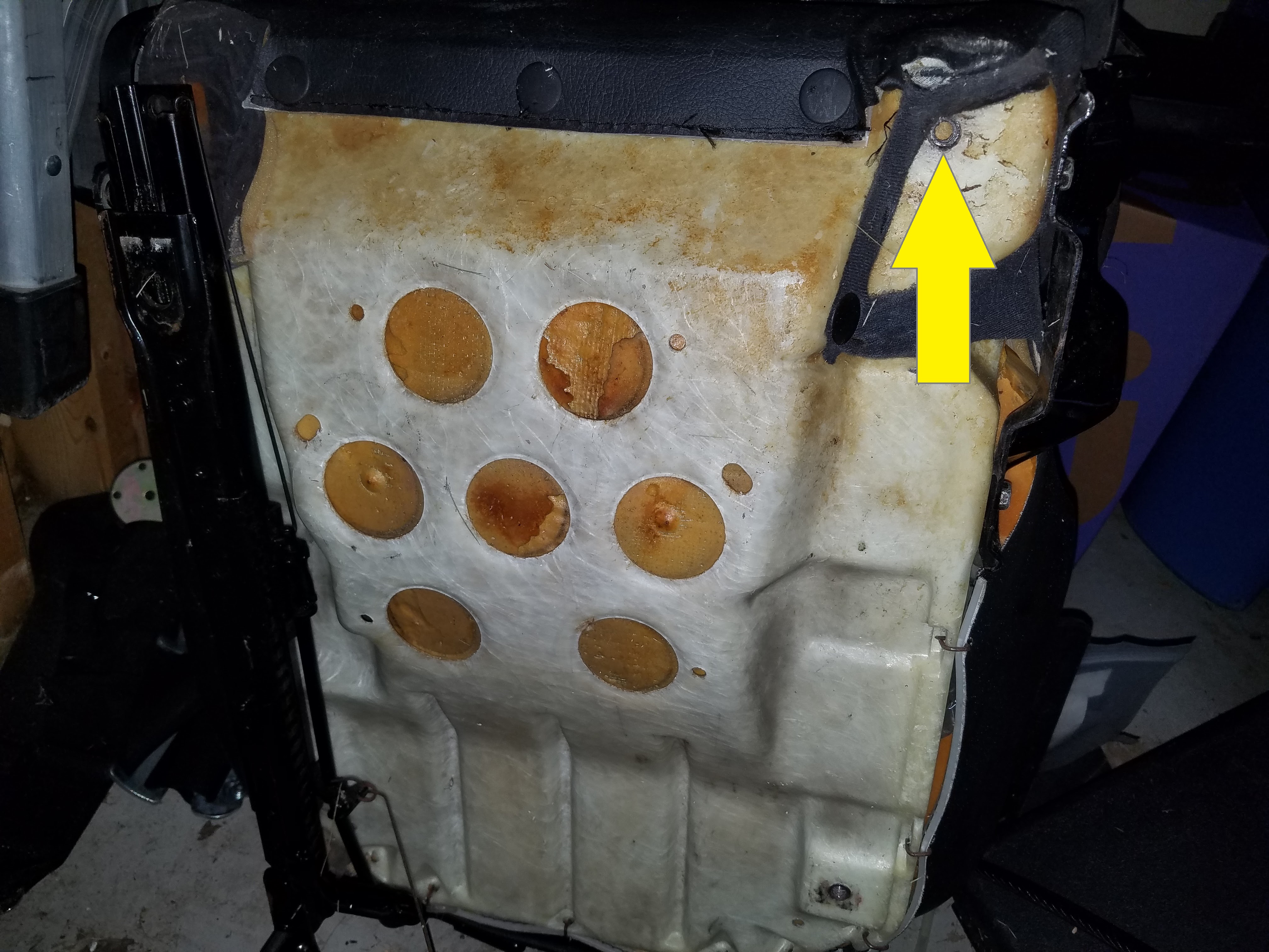 How to fix loose threaded insert on lower seat cushion???