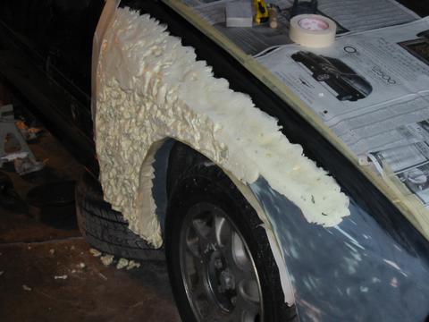 This is what happens when you make an expanding foam tire